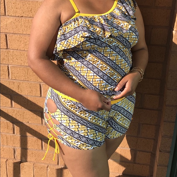 2pc Plus size print swimsuit set - Picture 7 of 7